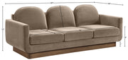 Diviento 89" Velvet Performance Fabric Upholstered Sofa in Taupe - 175Taupe-S