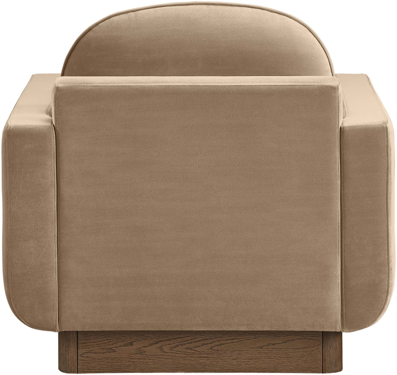 Diviento Velvet Performance Fabric Upholstered Chair in Beige - 175Beige-C