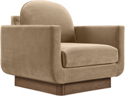 Diviento Velvet Performance Fabric Upholstered Chair in Beige - 175Beige-C