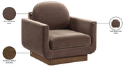 Diviento Velvet Performance Fabric Upholstered Chair in Brown - 175Brown-C