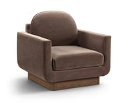 Diviento Velvet Performance Fabric Upholstered Chair in Brown - 175Brown-C