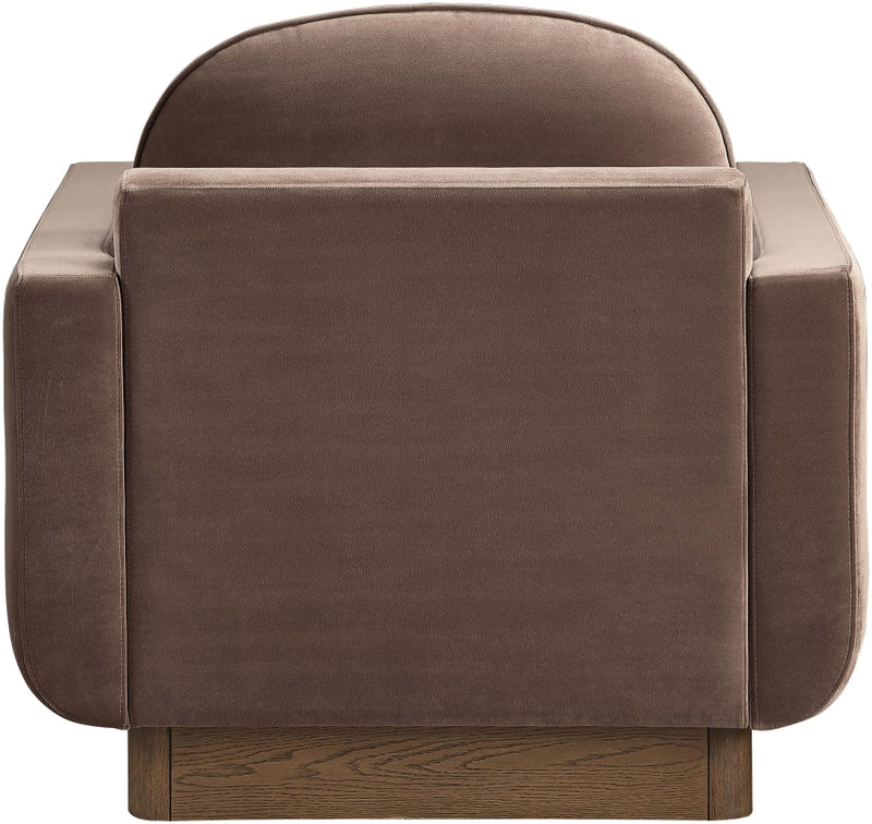 Diviento Velvet Performance Fabric Upholstered Chair in Brown - 175Brown-C