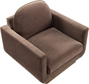 Diviento Velvet Performance Fabric Upholstered Chair in Brown - 175Brown-C