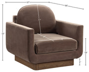 Diviento Velvet Performance Fabric Upholstered Chair in Brown - 175Brown-C
