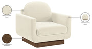 Diviento Velvet Performance Fabric Upholstered Chair in Cream - 175Cream-C