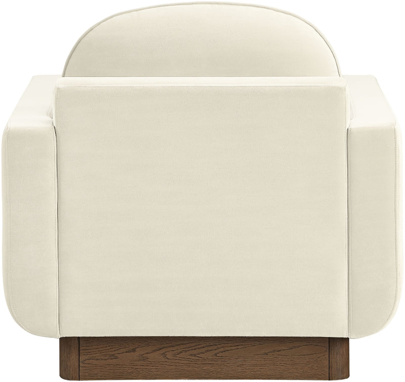 Diviento Velvet Performance Fabric Upholstered Chair in Cream - 175Cream-C