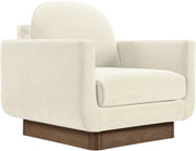 Diviento Velvet Performance Fabric Upholstered Chair in Cream - 175Cream-C