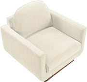 Diviento Velvet Performance Fabric Upholstered Chair in Cream - 175Cream-C