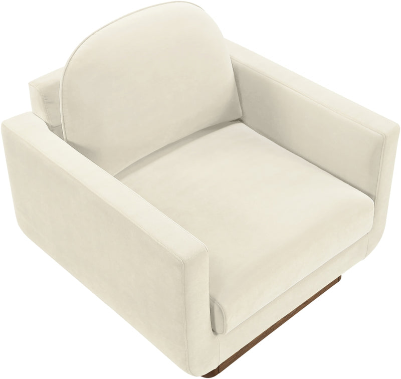 Diviento Velvet Performance Fabric Upholstered Chair in Cream - 175Cream-C