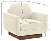 Diviento Velvet Performance Fabric Upholstered Chair in Cream - 175Cream-C