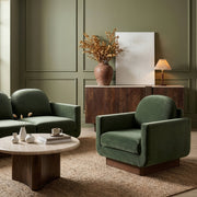 Diviento Velvet Performance Fabric Upholstered Chair in Green - 175Green-C