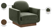 Diviento Velvet Performance Fabric Upholstered Chair in Green - 175Green-C