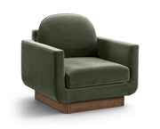 Diviento Velvet Performance Fabric Upholstered Chair in Green - 175Green-C