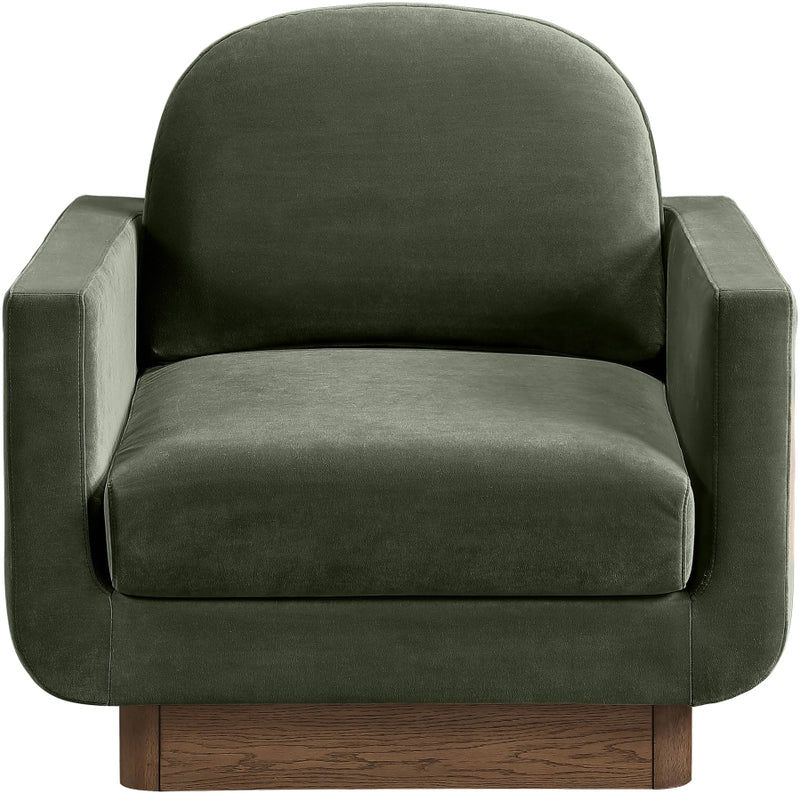 Diviento Velvet Performance Fabric Upholstered Chair in Green - 175Green-C