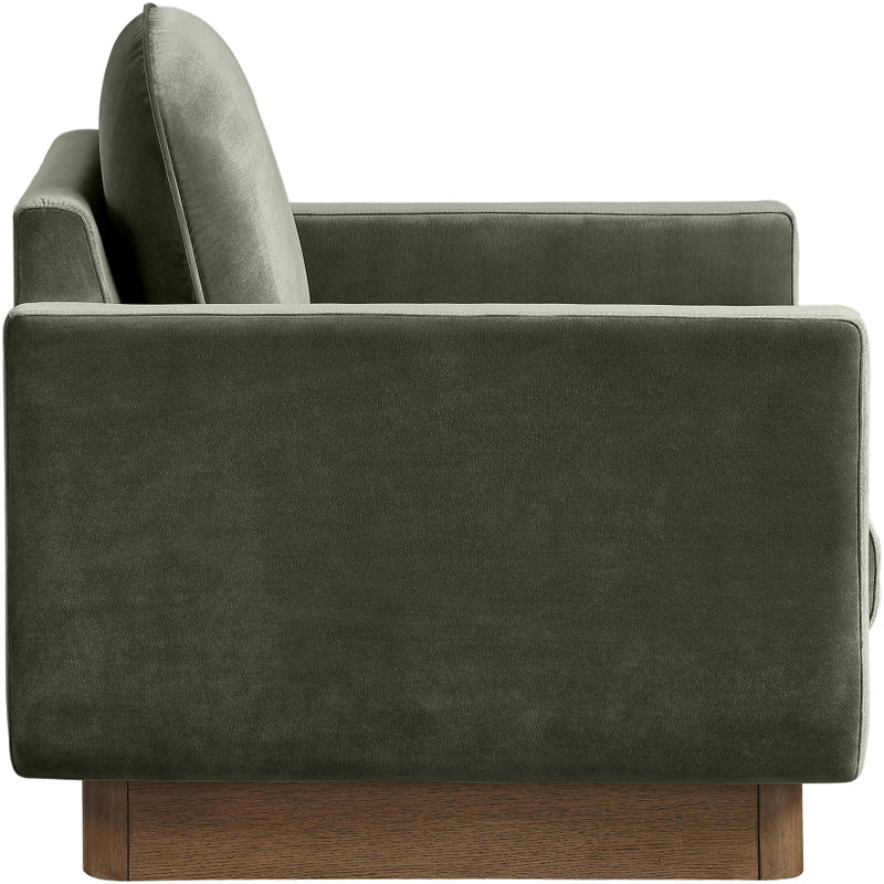 Diviento Velvet Performance Fabric Upholstered Chair in Green - 175Green-C