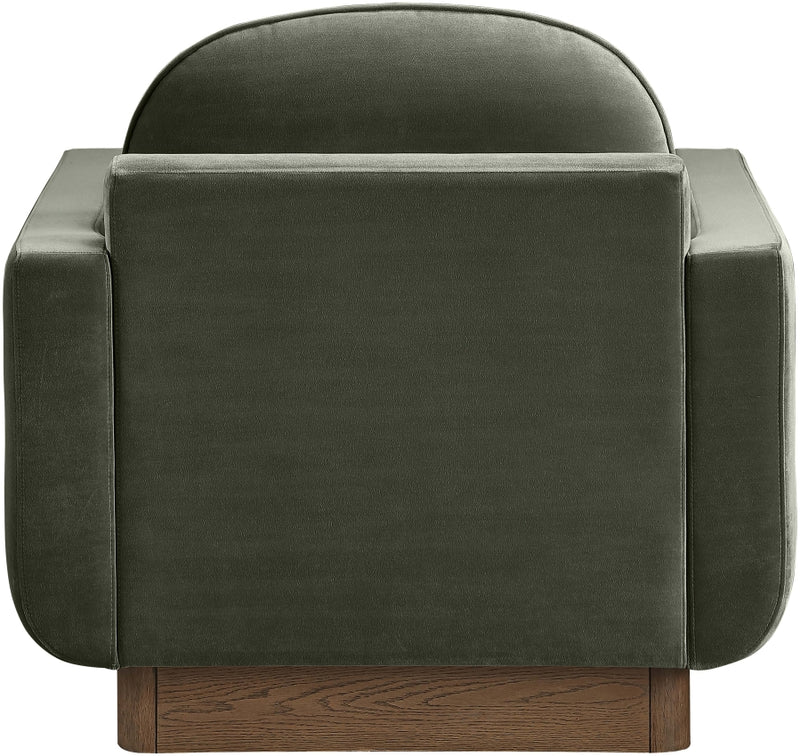 Diviento Velvet Performance Fabric Upholstered Chair in Green - 175Green-C