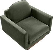 Diviento Velvet Performance Fabric Upholstered Chair in Green - 175Green-C