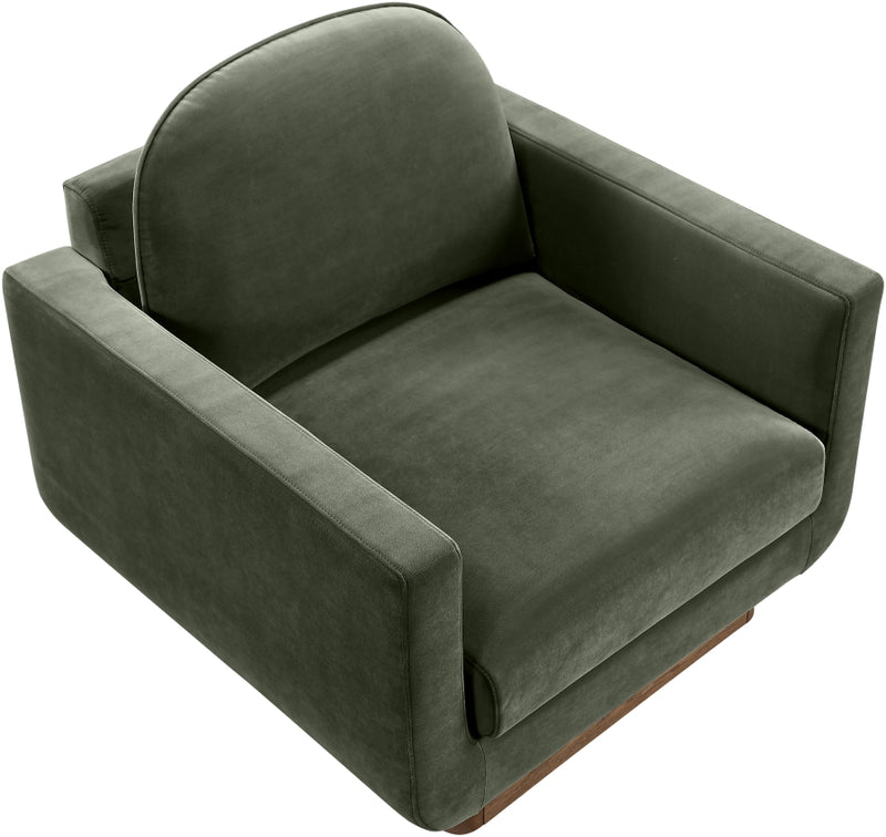 Diviento Velvet Performance Fabric Upholstered Chair in Green - 175Green-C