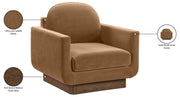 Diviento Velvet Performance Fabric Upholstered Chair in Saddle - 175Saddle-C