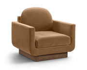 Diviento Velvet Performance Fabric Upholstered Chair in Saddle - 175Saddle-C