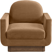 Diviento Velvet Performance Fabric Upholstered Chair in Saddle - 175Saddle-C