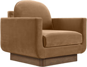 Diviento Velvet Performance Fabric Upholstered Chair in Saddle - 175Saddle-C