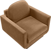 Diviento Velvet Performance Fabric Upholstered Chair in Saddle - 175Saddle-C
