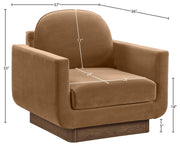 Diviento Velvet Performance Fabric Upholstered Chair in Saddle - 175Saddle-C