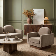Diviento Velvet Performance Fabric Upholstered Chair in Taupe - 175Taupe-C