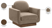Diviento Velvet Performance Fabric Upholstered Chair in Taupe - 175Taupe-C