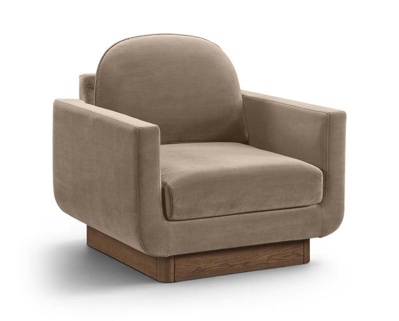 Diviento Velvet Performance Fabric Upholstered Chair in Taupe - 175Taupe-C
