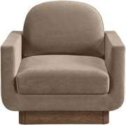 Diviento Velvet Performance Fabric Upholstered Chair in Taupe - 175Taupe-C