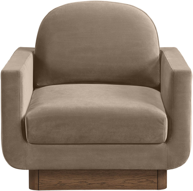 Diviento Velvet Performance Fabric Upholstered Chair in Taupe - 175Taupe-C