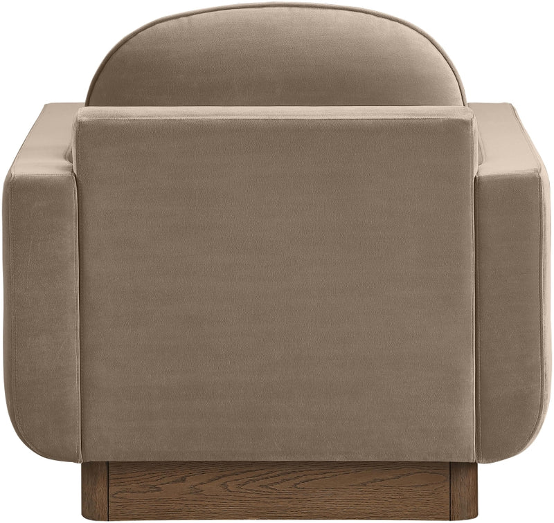 Diviento Velvet Performance Fabric Upholstered Chair in Taupe - 175Taupe-C