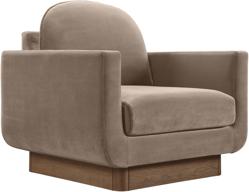 Diviento Velvet Performance Fabric Upholstered Chair in Taupe - 175Taupe-C
