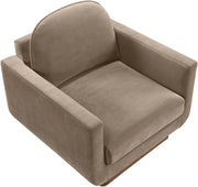 Diviento Velvet Performance Fabric Upholstered Chair in Taupe - 175Taupe-C
