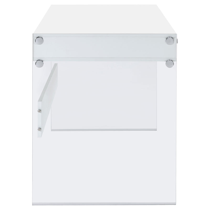 Dobrev 48-inch 2-drawer Writing Desk White High Gloss - 800829