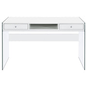 Dobrev 48-inch 2-drawer Writing Desk White High Gloss - 800829