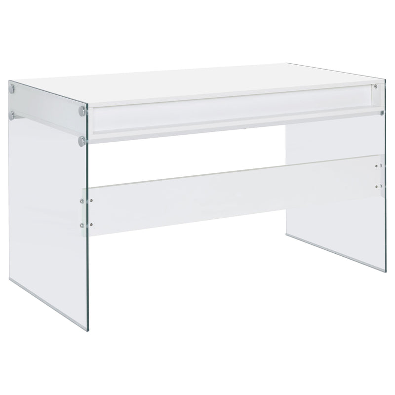 Dobrev 48-inch 2-drawer Writing Desk White High Gloss - 800829