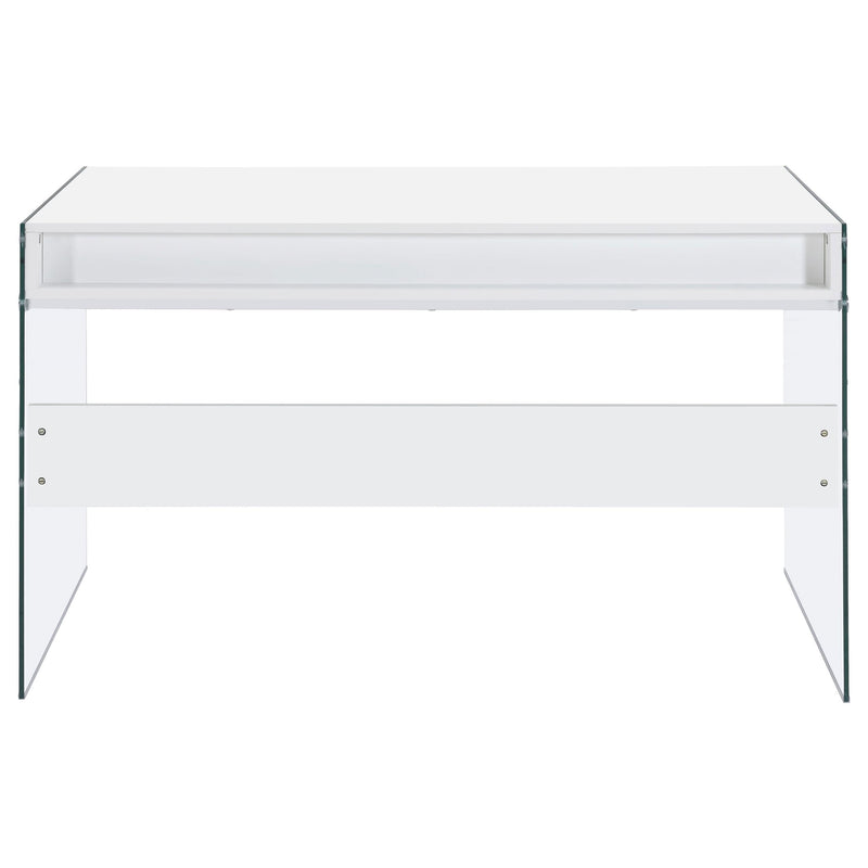Dobrev 48-inch 2-drawer Writing Desk White High Gloss - 800829