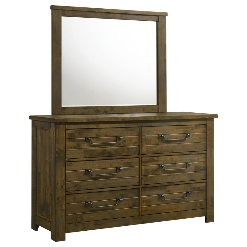Doherty 6-drawer Dresser with Mirror Rustic Brown - 225163M
