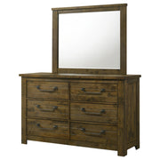 Doherty 6-drawer Dresser with Mirror Rustic Brown - 225163M