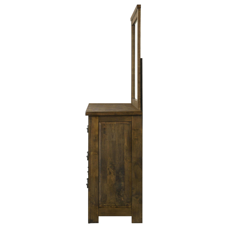 Doherty 6-drawer Dresser with Mirror Rustic Brown - 225163M