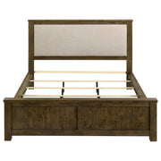 Doherty Eastern King Linen Upholstered Panel Bed Rustic Brown - 225161KE