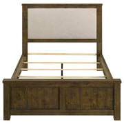 Doherty Queen Linen Upholstered Panel Bed Rustic Brown - 225161Q