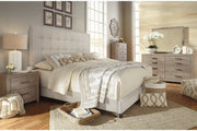 Dolante Beige King Upholstered Bed - Gate FurnitureKing Bed