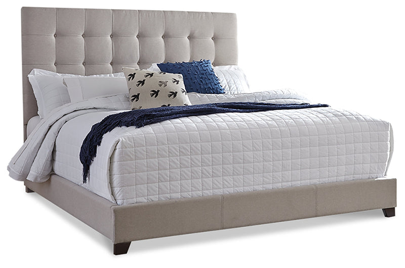 Dolante King Upholstered Bed with Mattress in Beige from Ashley - Luna Furniture