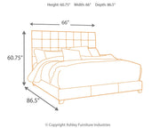 Dolante King Upholstered Bed with Mattress in Beige from Ashley - Luna Furniture