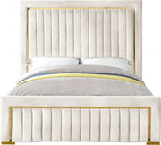 Dolce Velvet Queen King Bed (3 Boxes) Cream - Gate FurnitureKing Bed