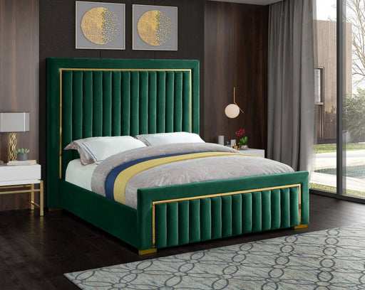 Dolce Velvet Queen King Bed (3 Boxes) Green - Gate FurnitureKing Bed